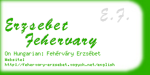 erzsebet fehervary business card