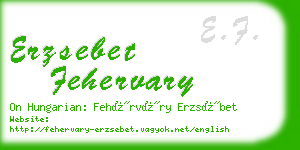 erzsebet fehervary business card